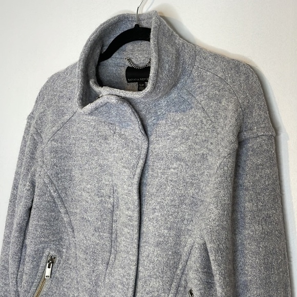 𝅺BANANA Republic heather gray wool blend zipper funnel neck jacket size small - Picture 2 of 8